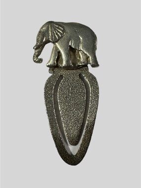 1978 Metzke Pewter Elephant Bookmark Vintage Metal Book Clip Holder GUC